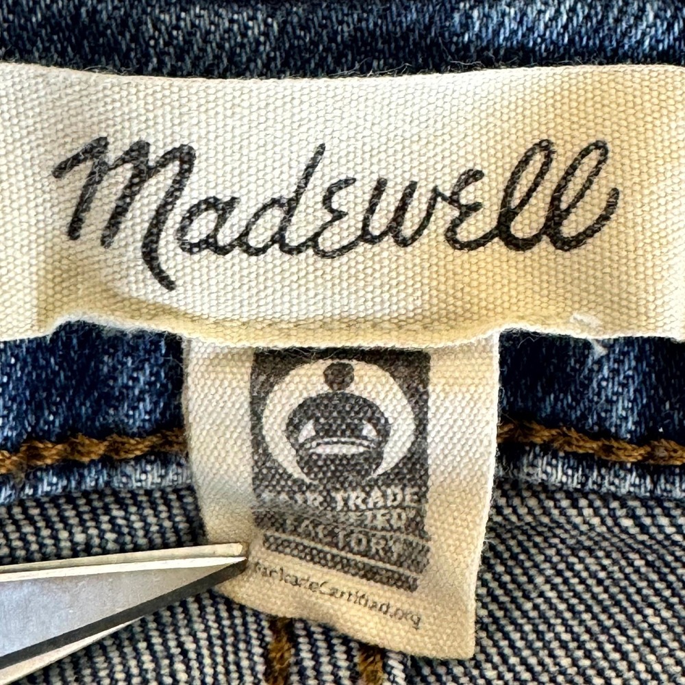 Madewell High Rise Slim Crop Boyjean Jeans Womens 30 Distressed Stretch Denim - Picture 4 of 10